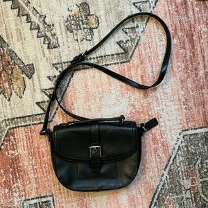 Vintage Coach Black Leather Crossbody Bag